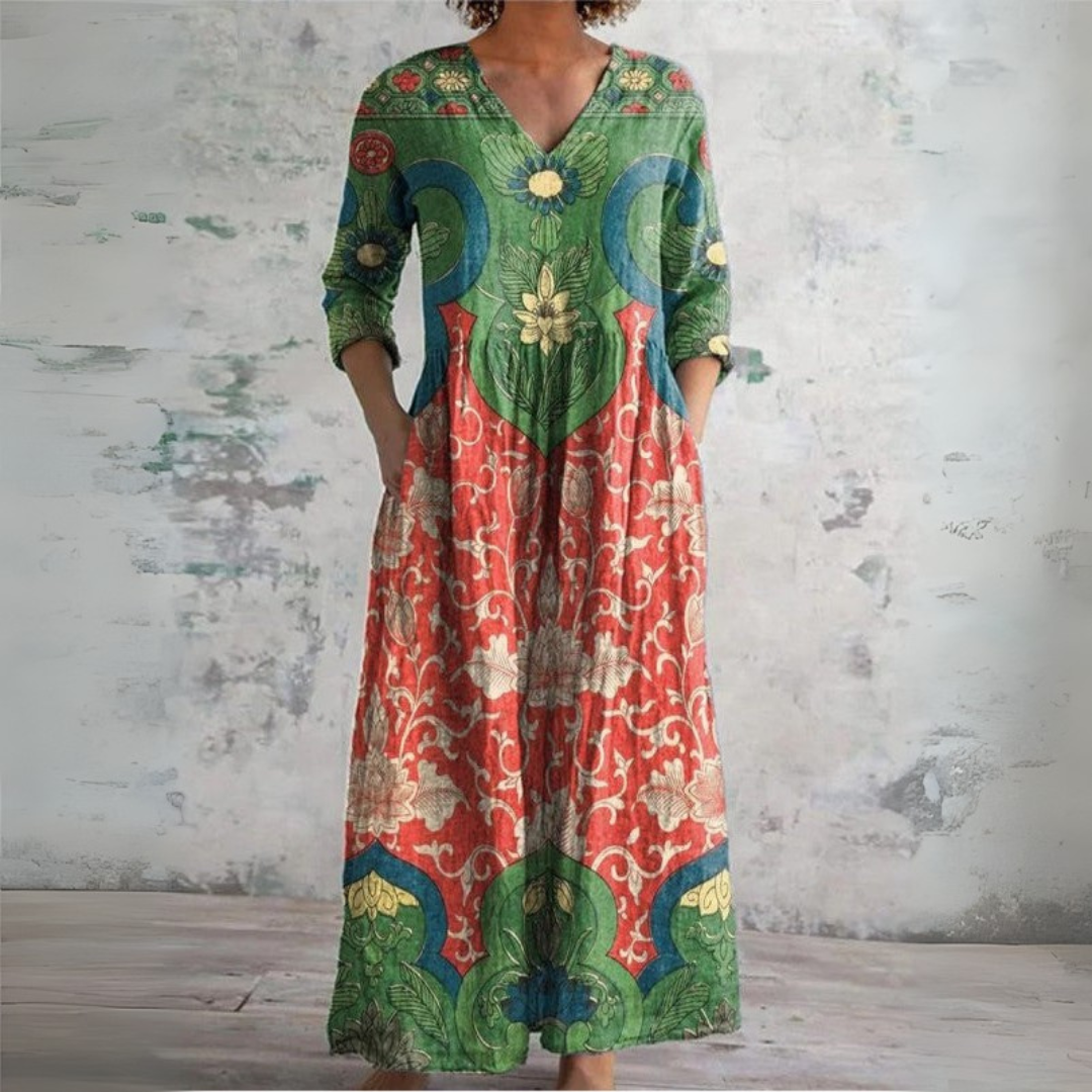 Vintage Floral Maxi Dress