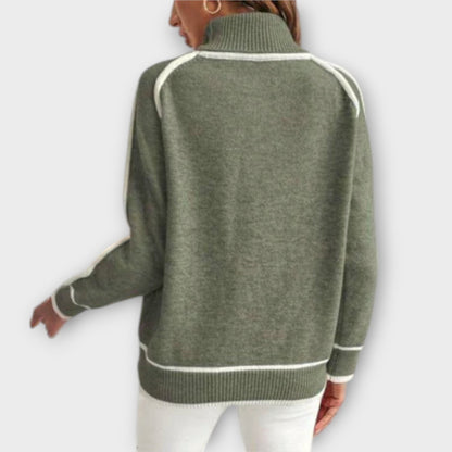 Cristina | Maglione in maglia verde oliva