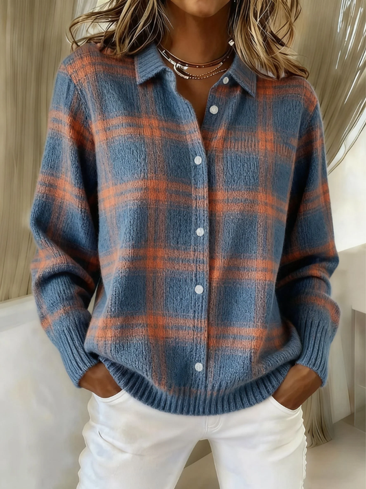 Zaffira | Cardigan a quadri blu
