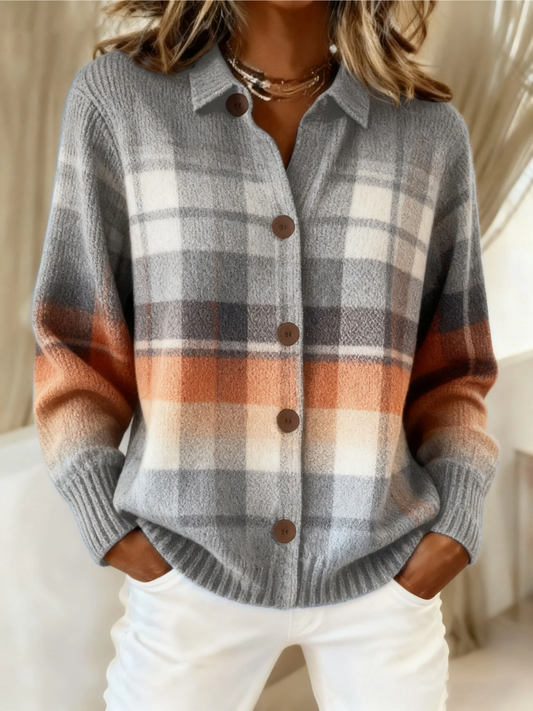 Marlene | Cardigan a quadri sfumato